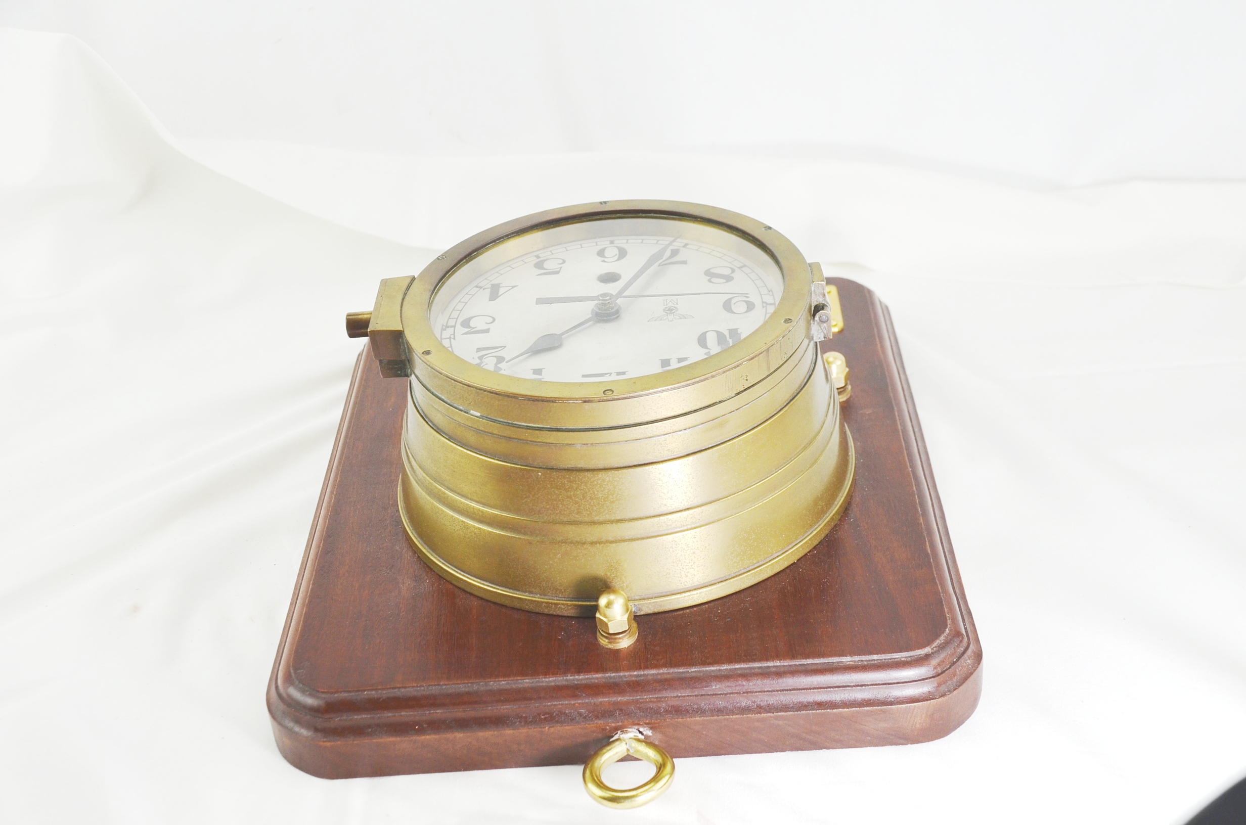 Third Reich Kriegsmarine Brass Bulkhead Clock - Image 12