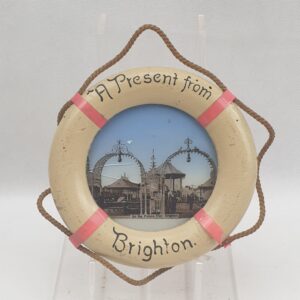 Early 20th Century Souvenir Life Ring With Photograph Of The Palace Pier Brighton
