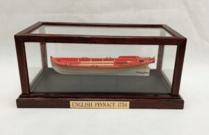 Fine Cased Model Of An English Pinnace Circa 1750