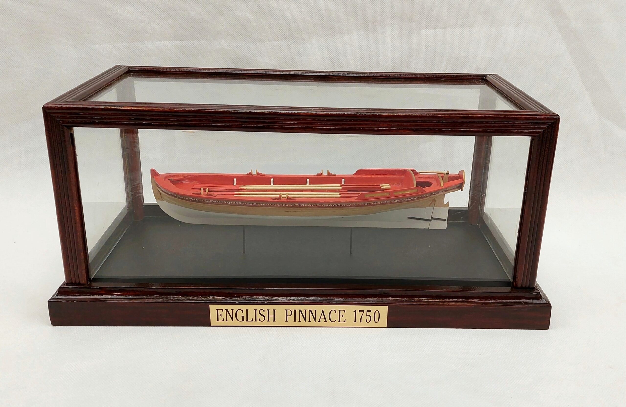 Fine Cased Model Of An English Pinnace Circa 1750