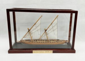 Fine Cased Model Of The American Gunboat Arrow 1814