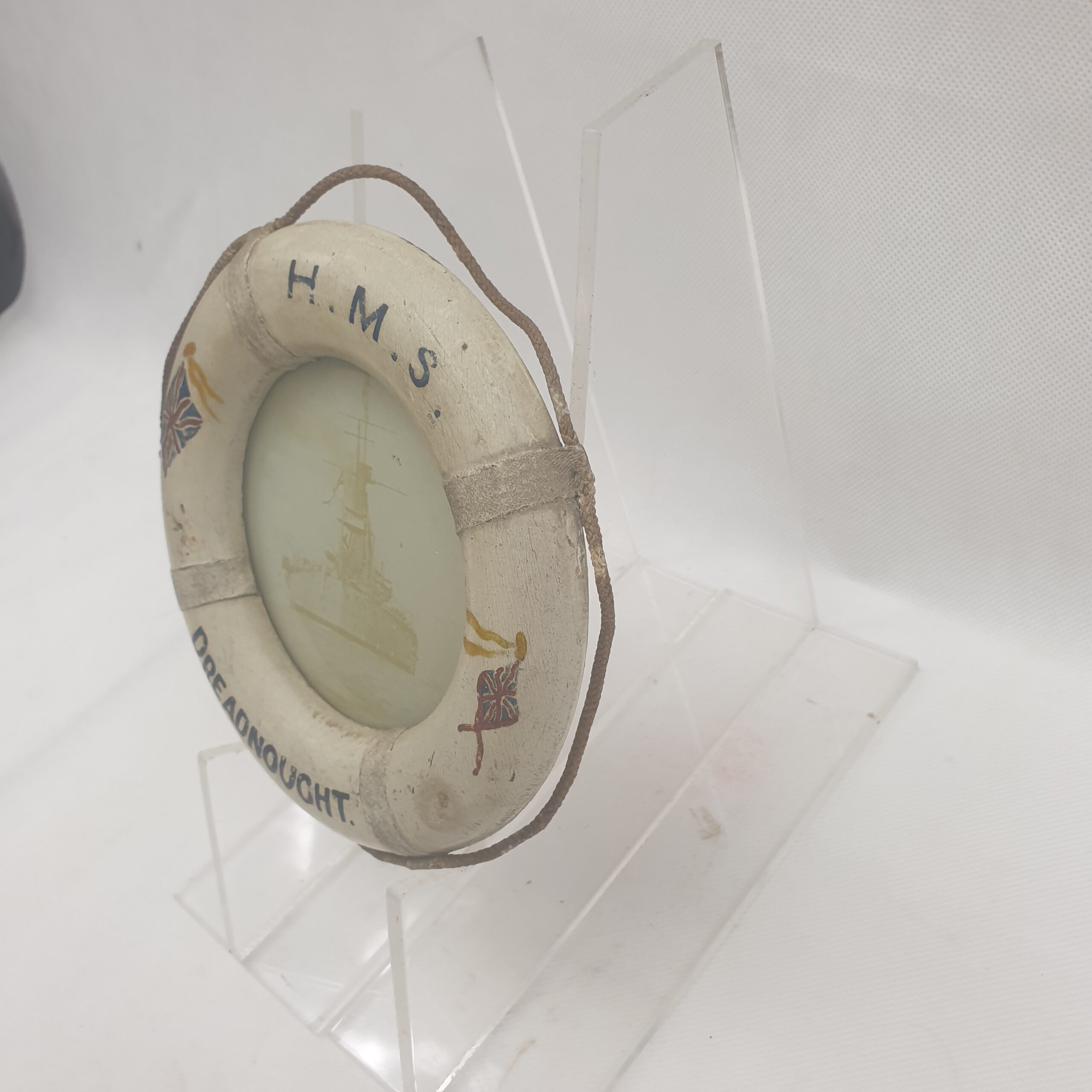HMS Dreadnought 1905 Battleship Souvenir Life Ring With Original Photograph - Image 4