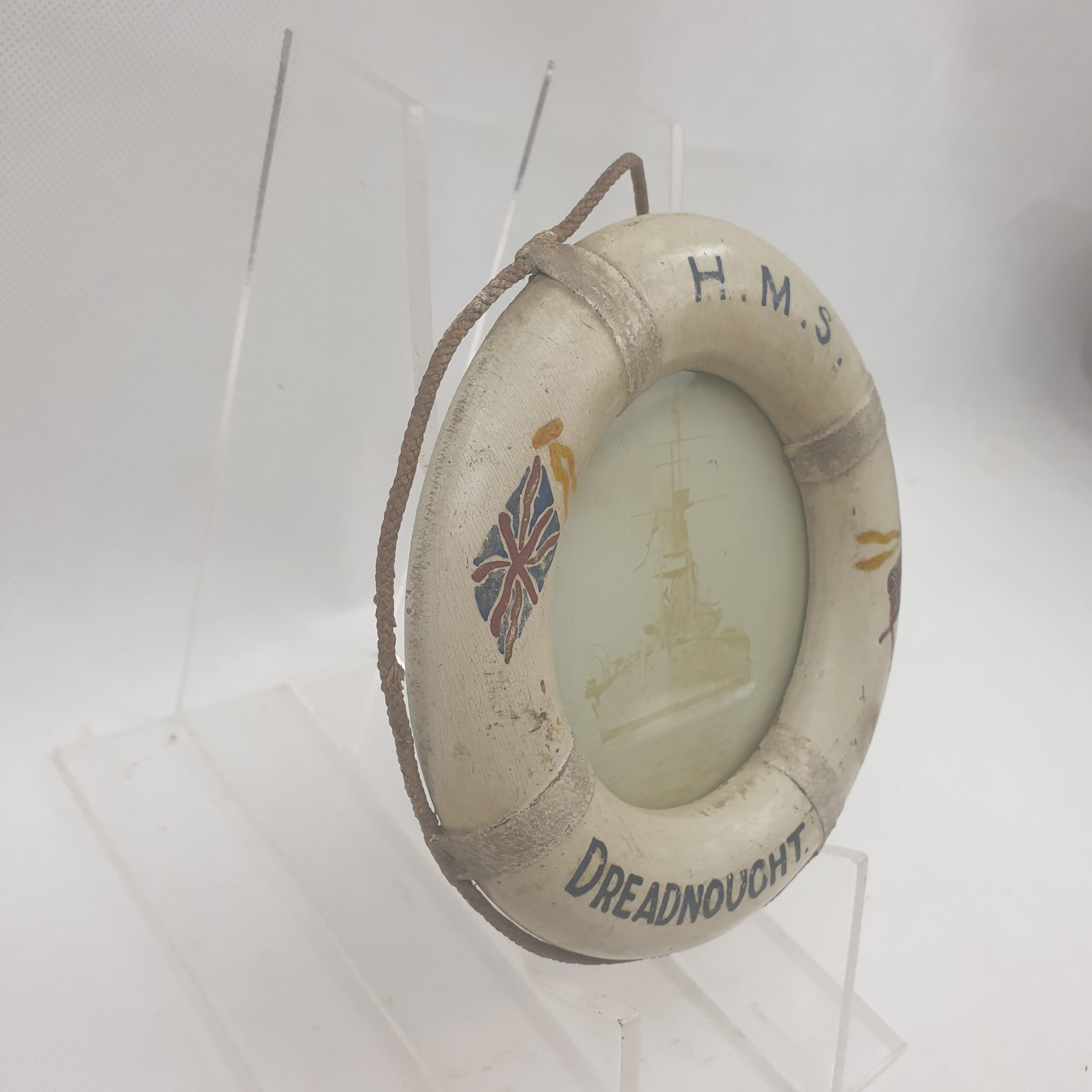 HMS Dreadnought 1905 Battleship Souvenir Life Ring With Original Photograph - Image 3