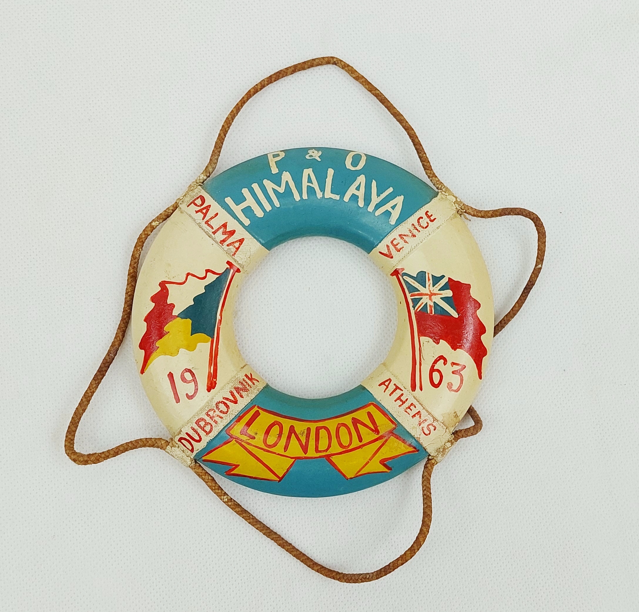 P&O SS Himalaya Ocean Liner 1963 Cruise Souvenir Life Ring