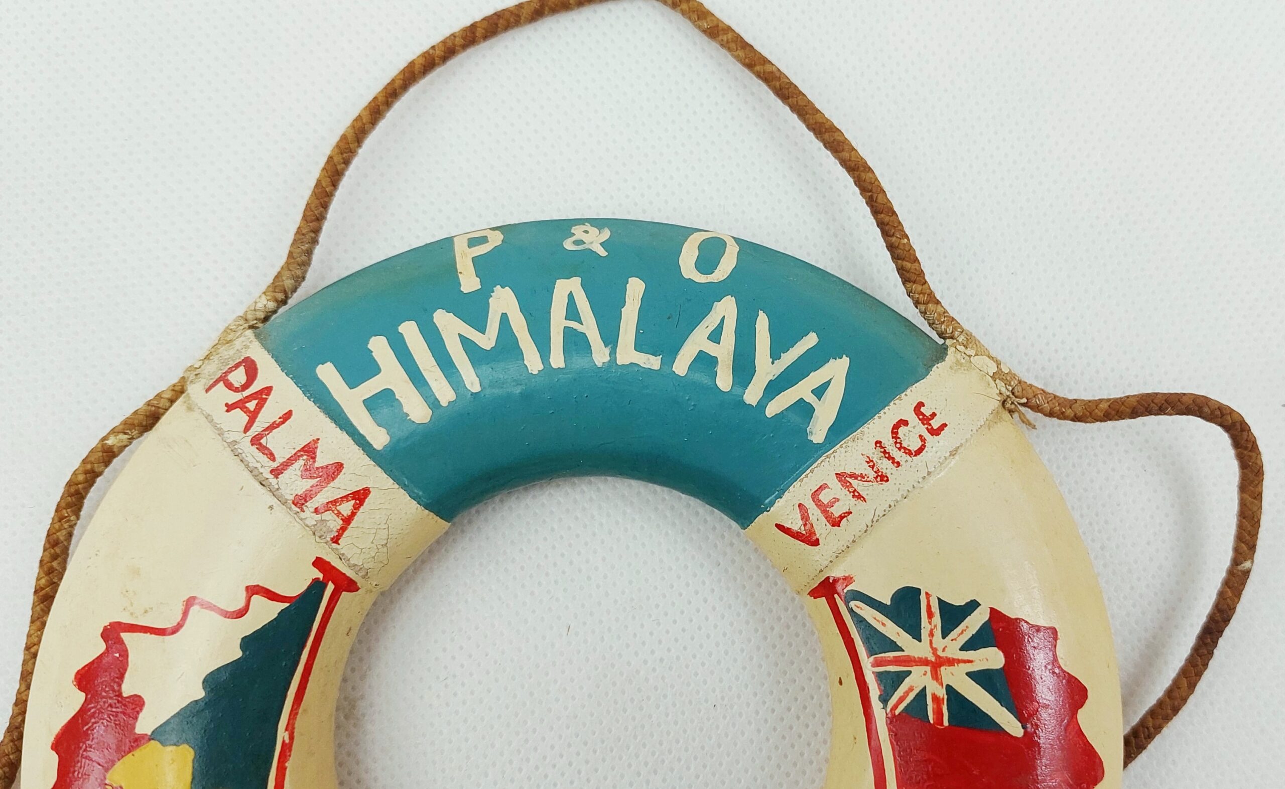 P&O SS Himalaya Ocean Liner 1963 Cruise Souvenir Life Ring - Image 2