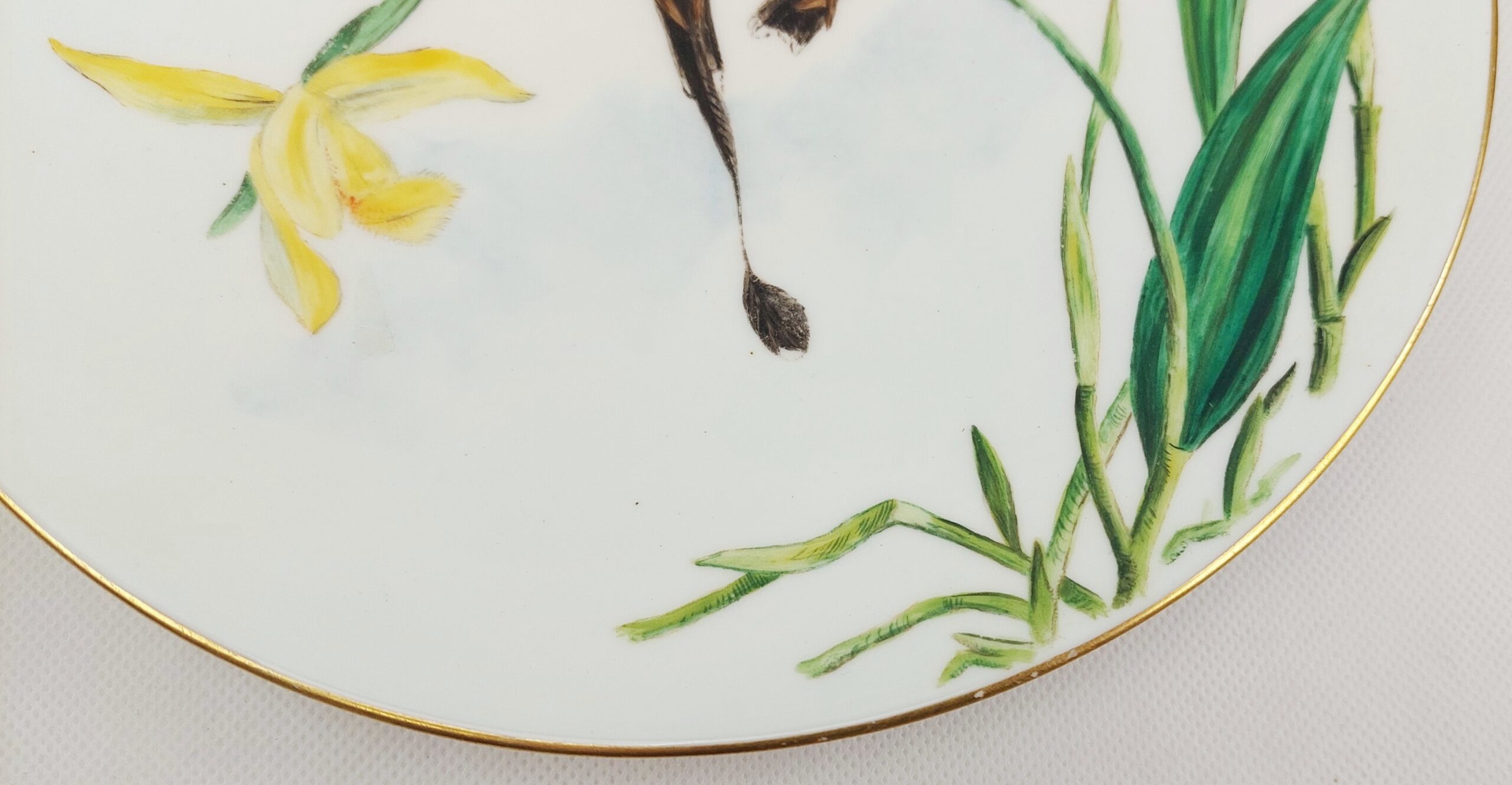 Set of Three Plates Hand Painted with Birds c1885 - Image 11