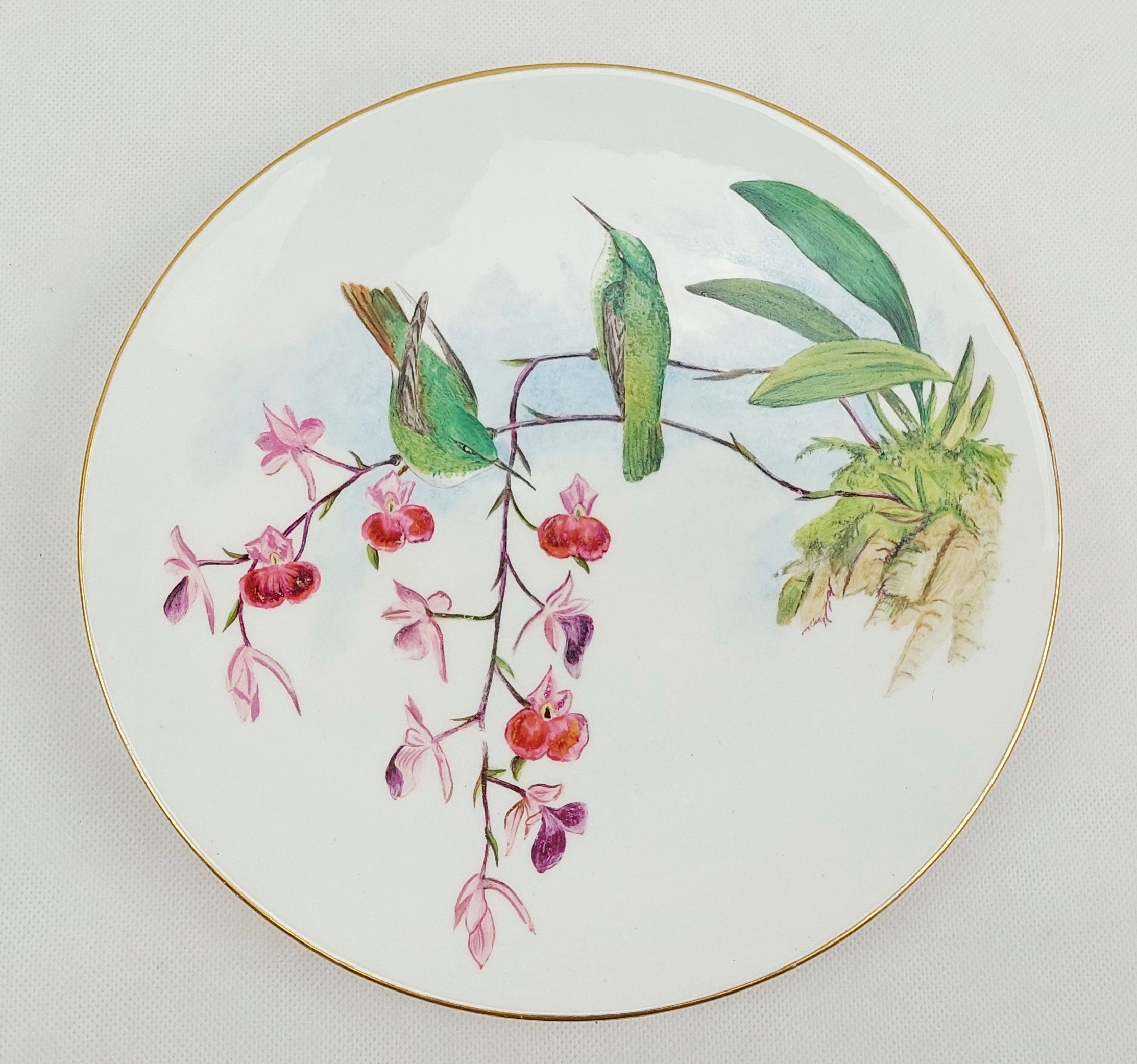 Set of Three Plates Hand Painted with Birds c1885 - Image 14