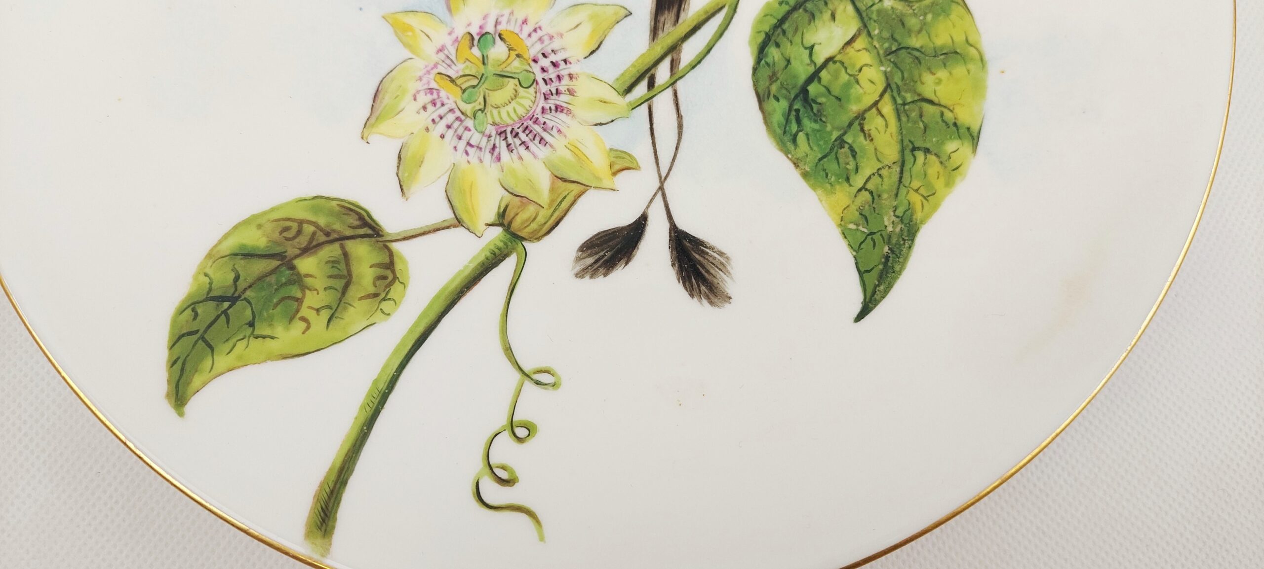 Set of Three Plates Hand Painted with Birds c1885 - Image 4