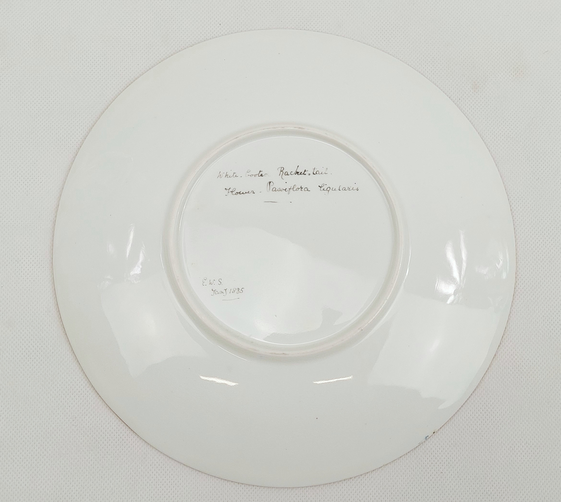 Set of Three Plates Hand Painted with Birds c1885 - Image 6