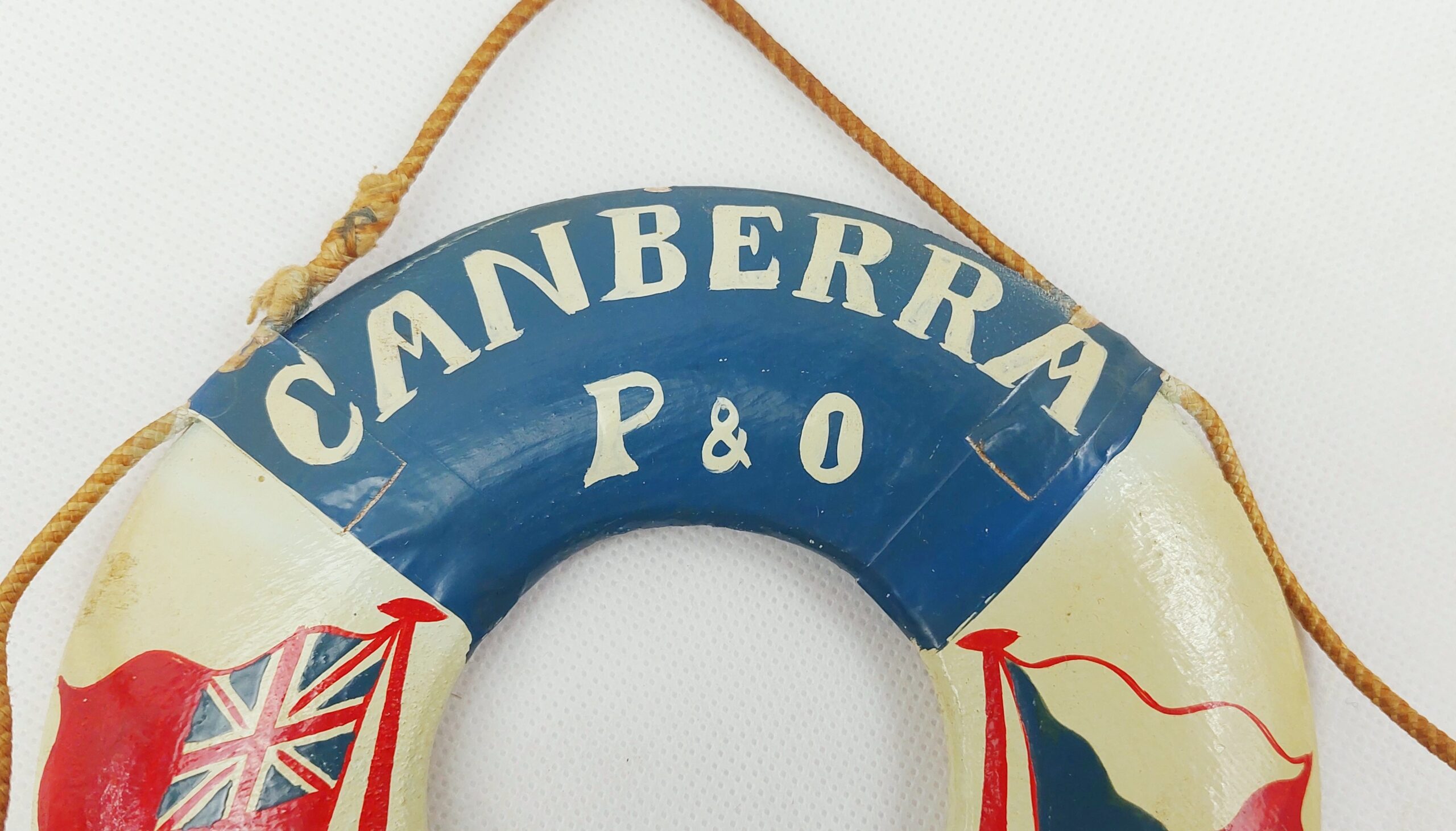 P&O SS Canberra Ocean Liner 1980 Cruise Souvenir Life Ring - Image 2