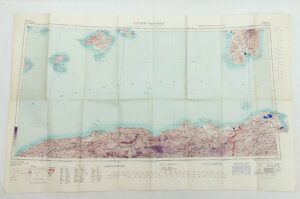 Original WW2 Algiers – Bizerta War Office Map No. 2758 c1944