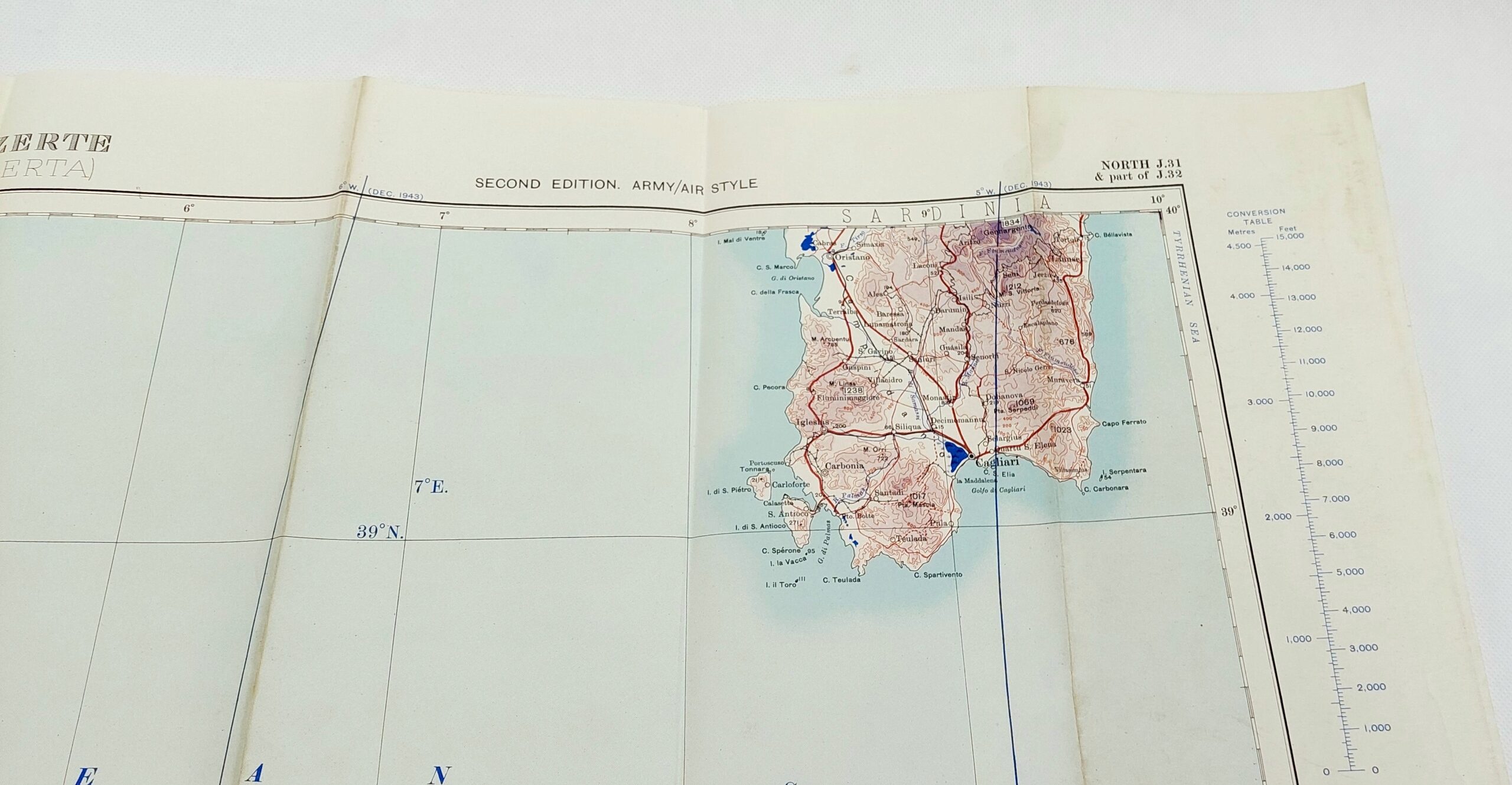 Original WW2 Algiers – Bizerta War Office Map No. 2758 c1944 - Image 5