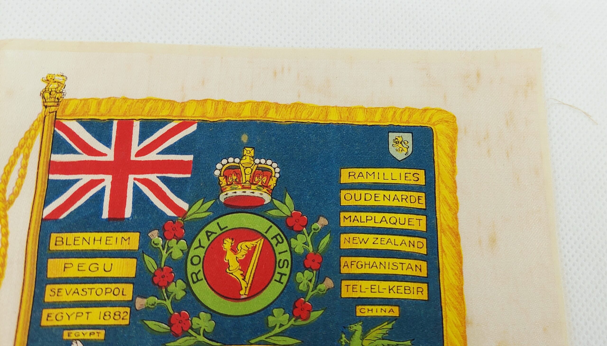WW1 BDV Cigarettes Silk Postcard - Royal Irish 18th - Image 3