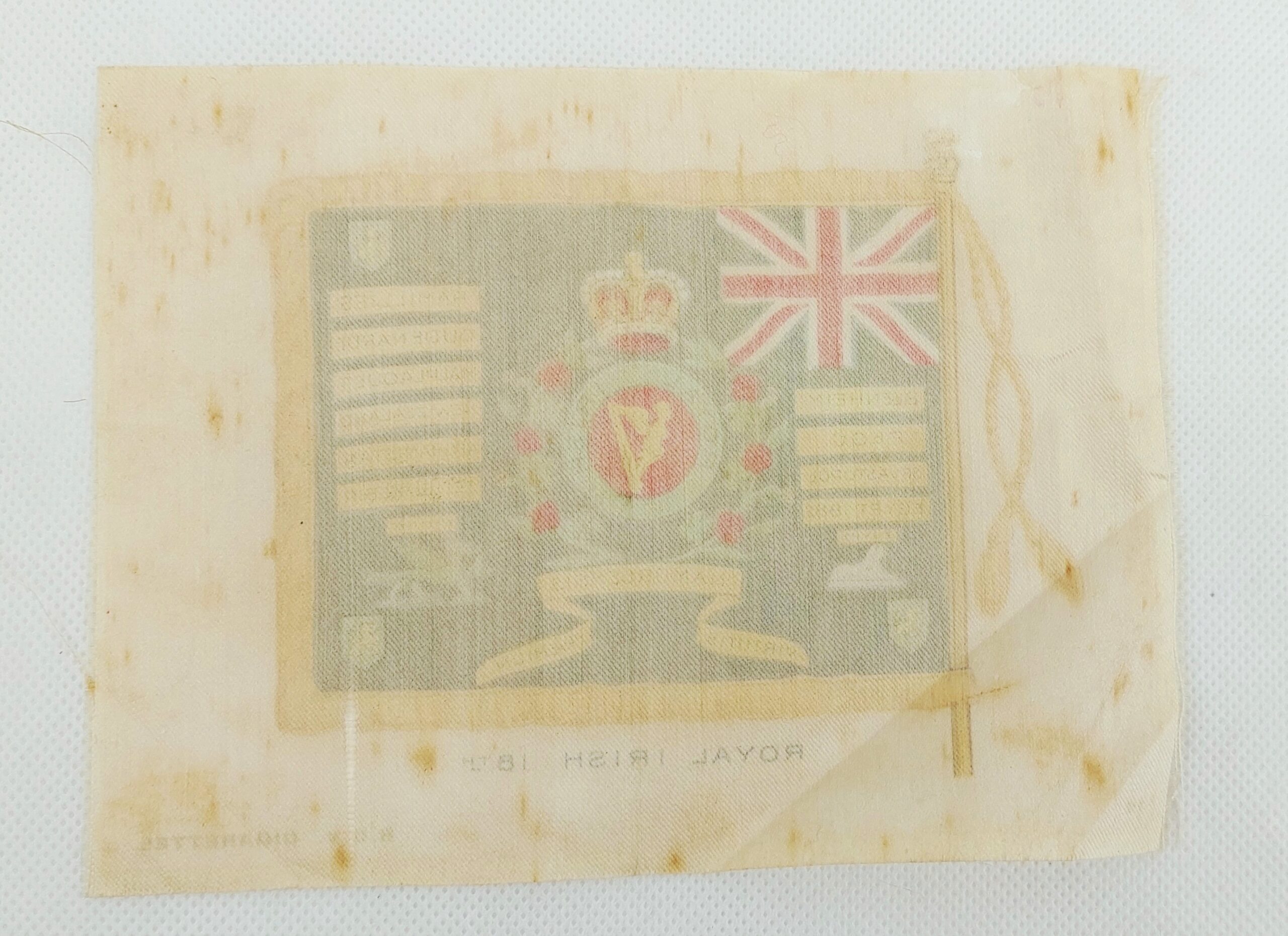 WW1 BDV Cigarettes Silk Postcard - Royal Irish 18th - Image 4