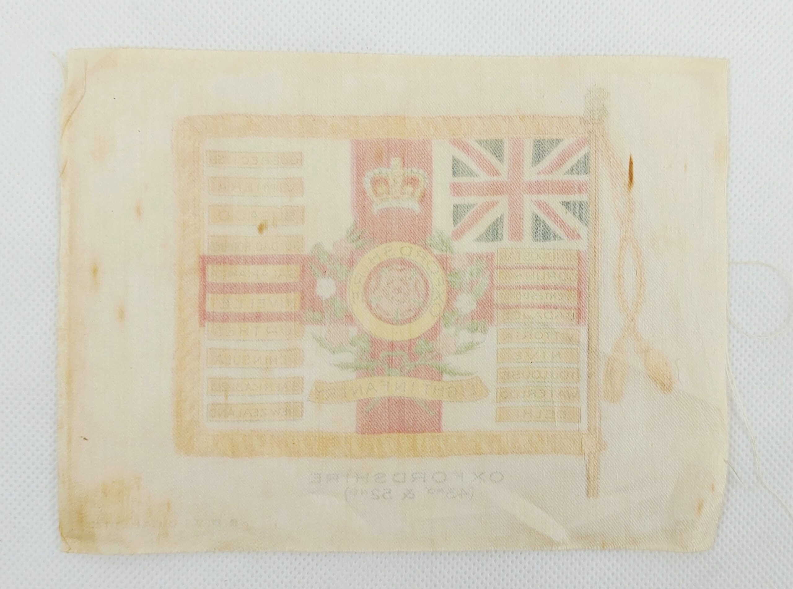 WW1 BDV Cigarettes Silk Postcard – Oxfordshire Regiment - Image 3