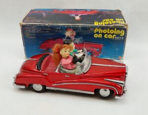 Vintage Boxed Tin-Plate ‘Photoing On Car’ Battery Operated Toy