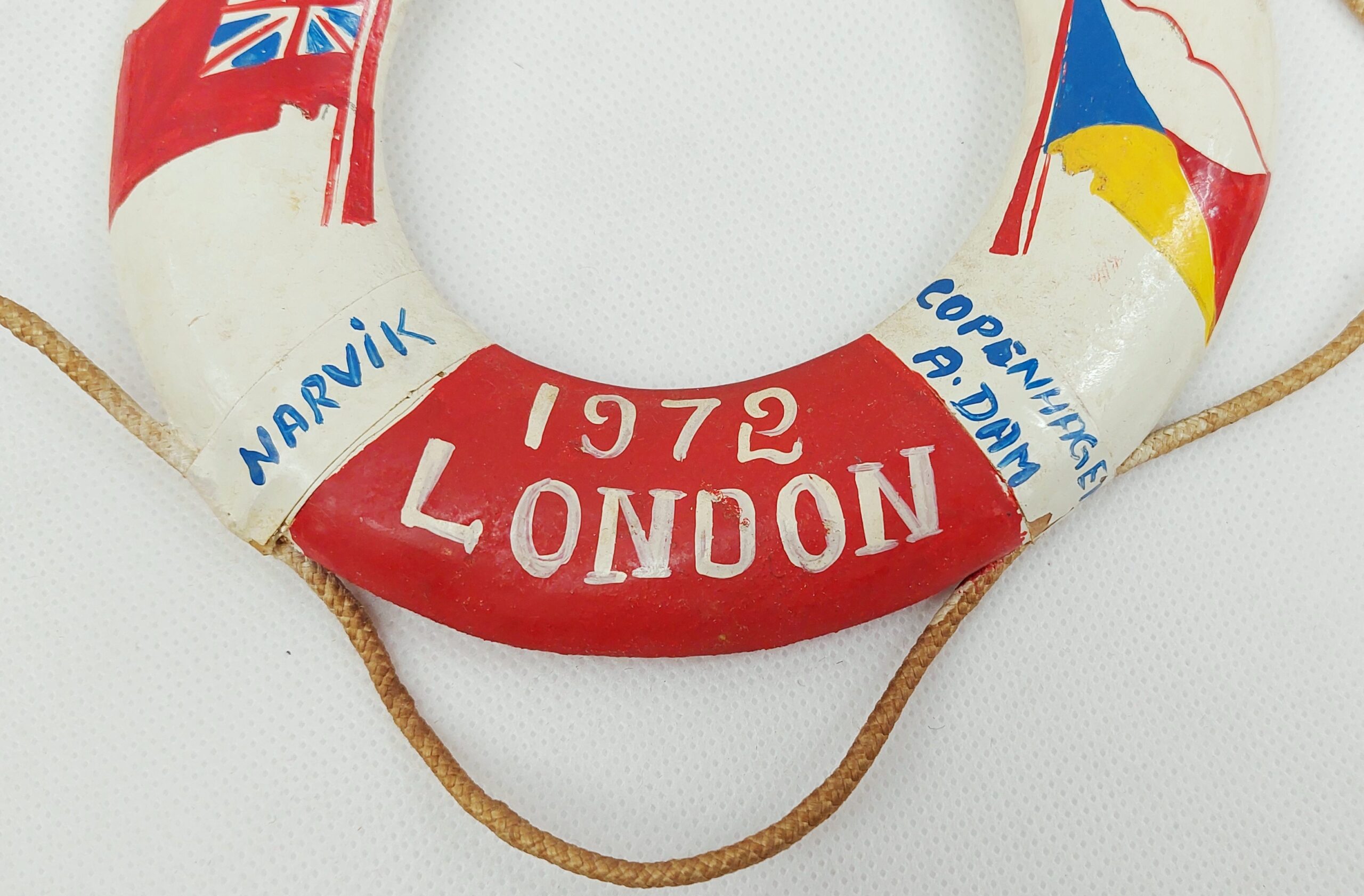 P&O SS Chusan Ocean Liner 1972 Norway Cruise Souvenir Life Ring - Image 3