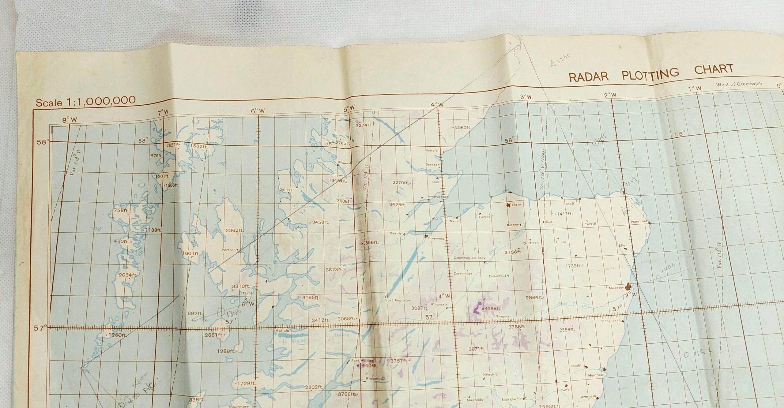 Original WW2 Air Ministry Radar Plotting Map of Great Britain c1945 - Image 2