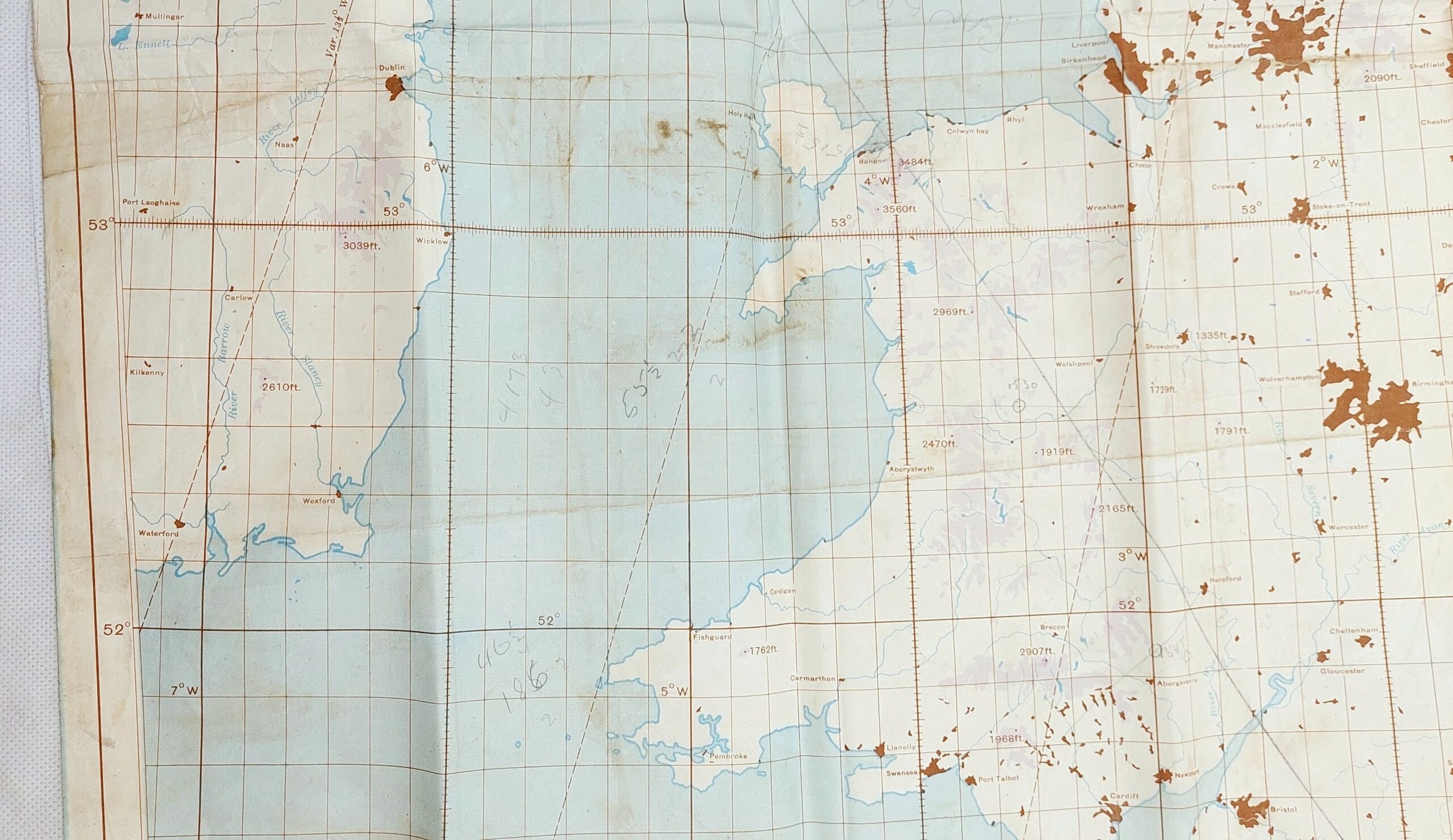 Original WW2 Air Ministry Radar Plotting Map of Great Britain c1945 - Image 4