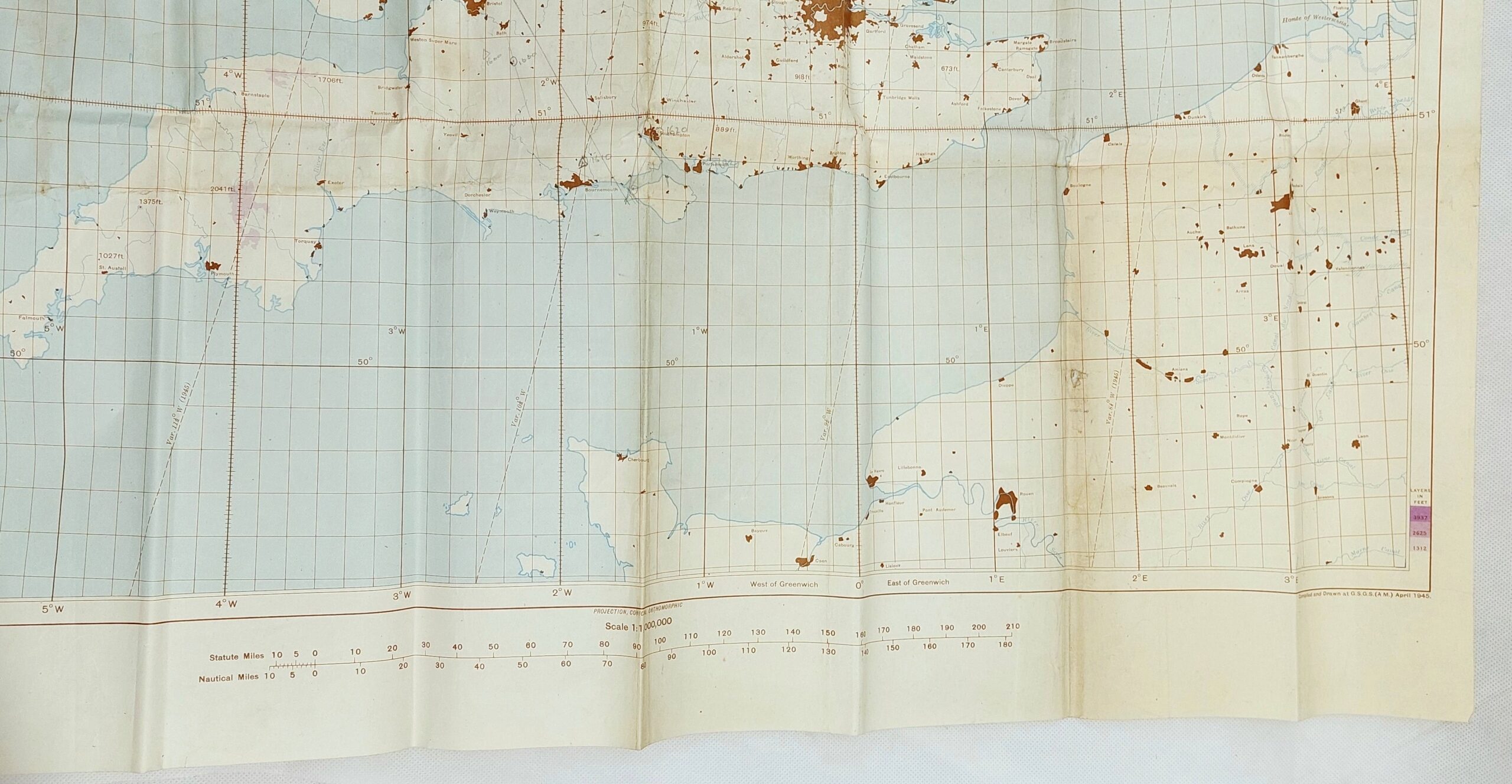 Original WW2 Air Ministry Radar Plotting Map of Great Britain c1945 - Image 6