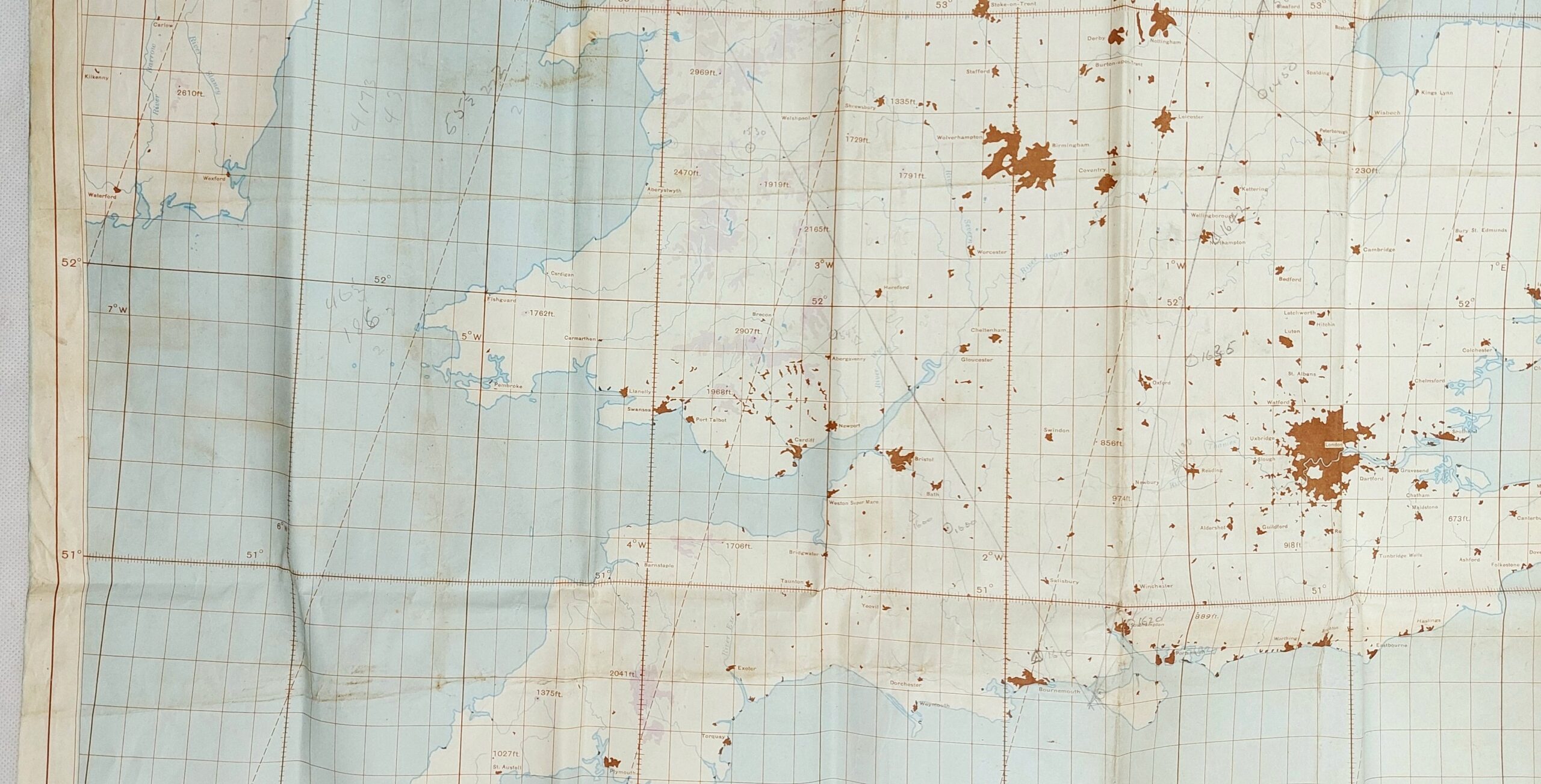 Original WW2 Air Ministry Radar Plotting Map of Great Britain c1945 - Image 8