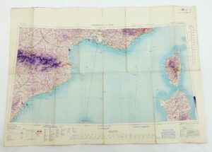 Original WW2 Marseille – Nice Army/Air Style War Office Map No. 2758