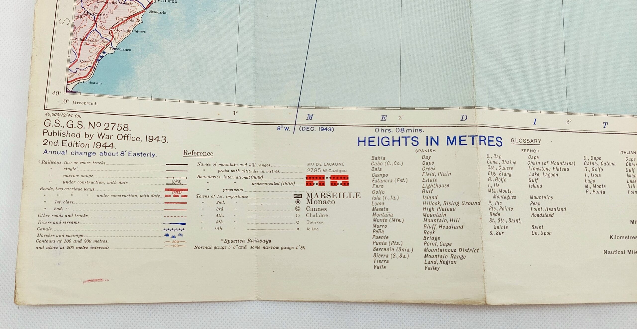Original WW2 Marseille – Nice Army/Air Style War Office Map No. 2758 - Image 4