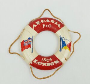 P&O SS Arcadia Ocean Liner 1966 Cruise Souvenir Life Ring