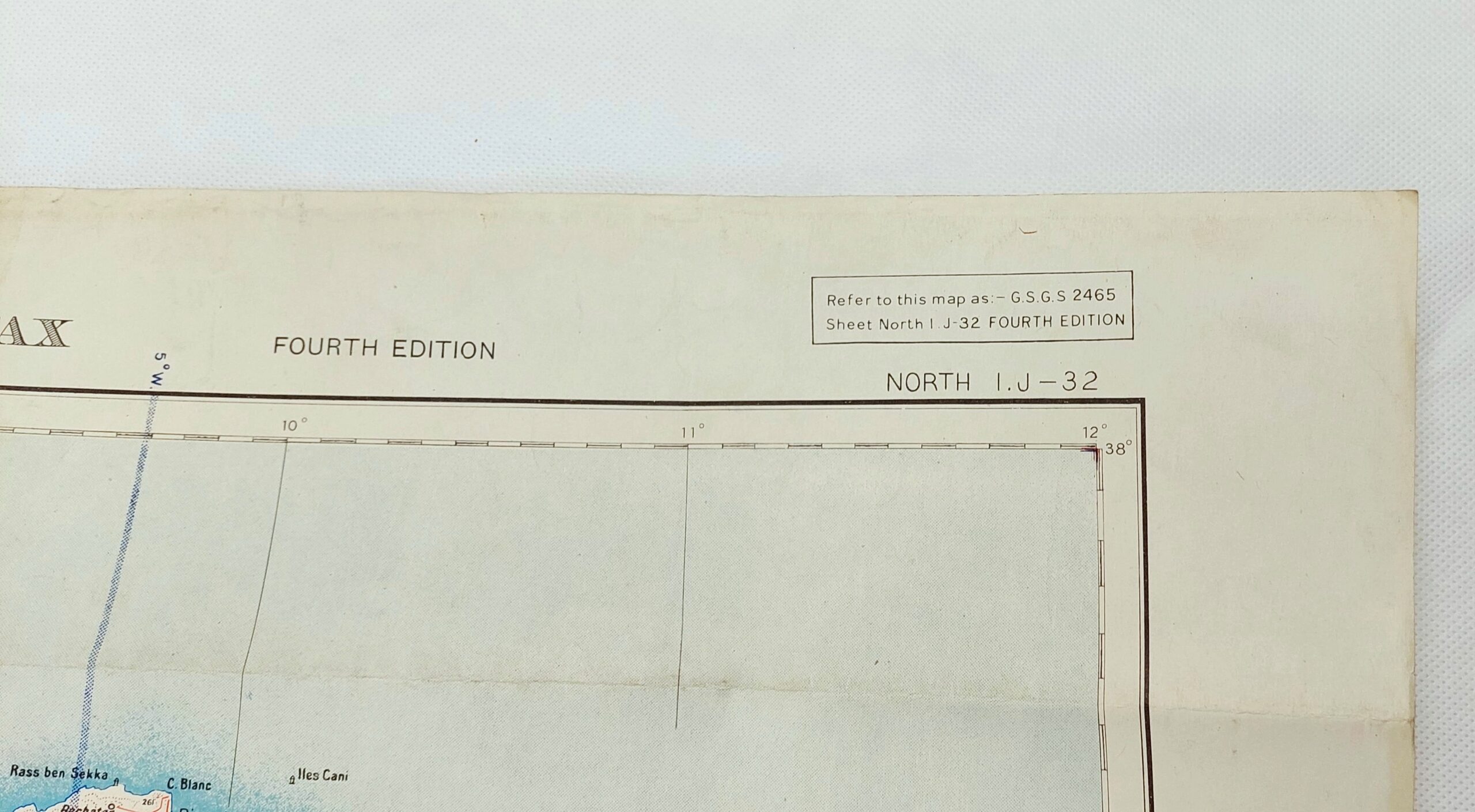 Original c1947 Tunis – Sfax War Office Map No. 2465 4th Ed. - Image 2