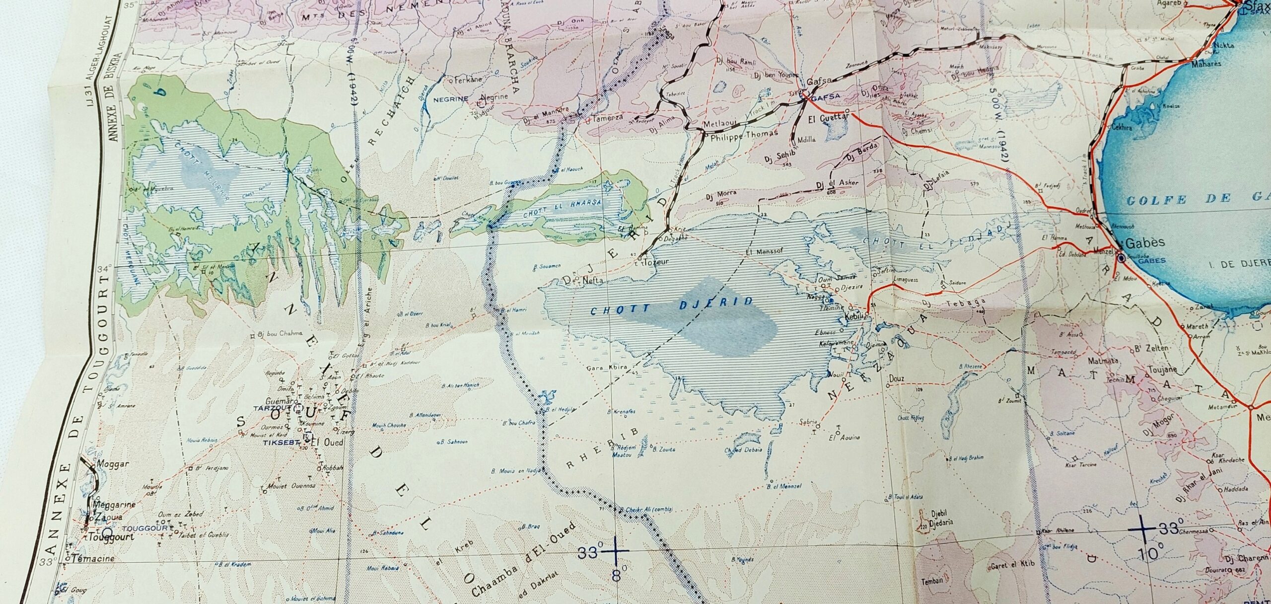 Original c1947 Tunis – Sfax War Office Map No. 2465 4th Ed. - Image 5