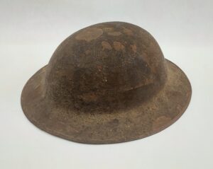 WW1 British Brodie Mark 1 Helmet Worn By 2nd Lieutenant Louis Anthony Loup