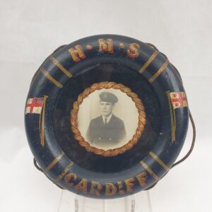 WW1 C Class Light Cruiser HMS Cardiff Life Ring With Sailor Photograph