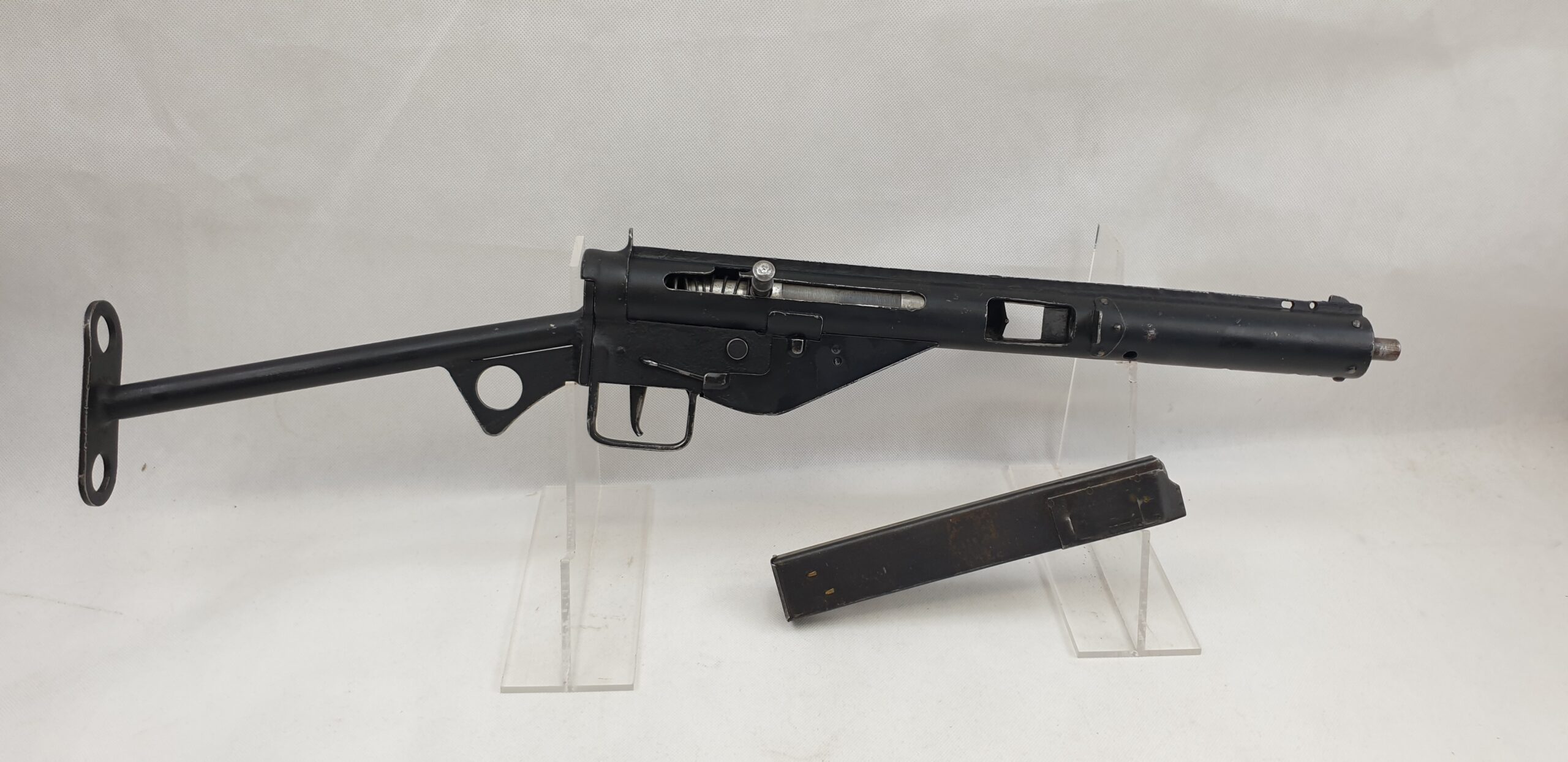 WW2 British STEN MK3 SMG, Fully Strippable, Cocks and Dry Fires - Deactivated - Image 7