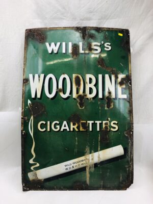 Wills Woodbine Vintage Enamel Advertising Sign