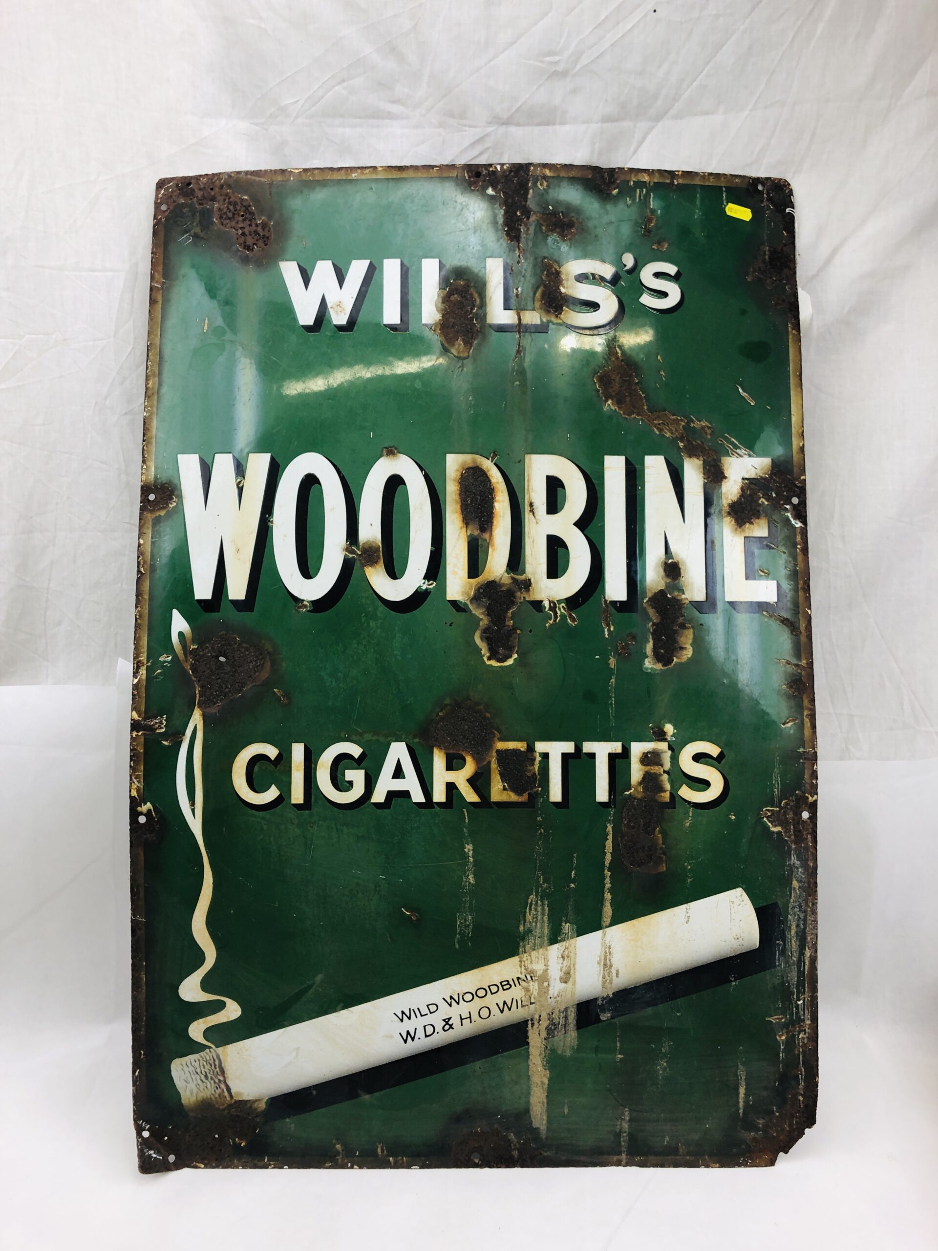 Wills Woodbine Vintage Enamel Advertising Sign