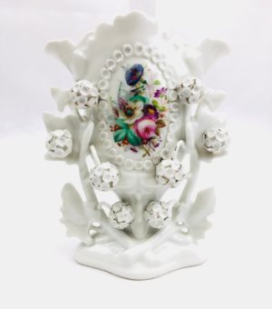c1860 Paris Schneeballen Porcelain Encrusted Vase