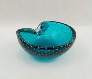 1960s Murano Blue Bubble Bowl