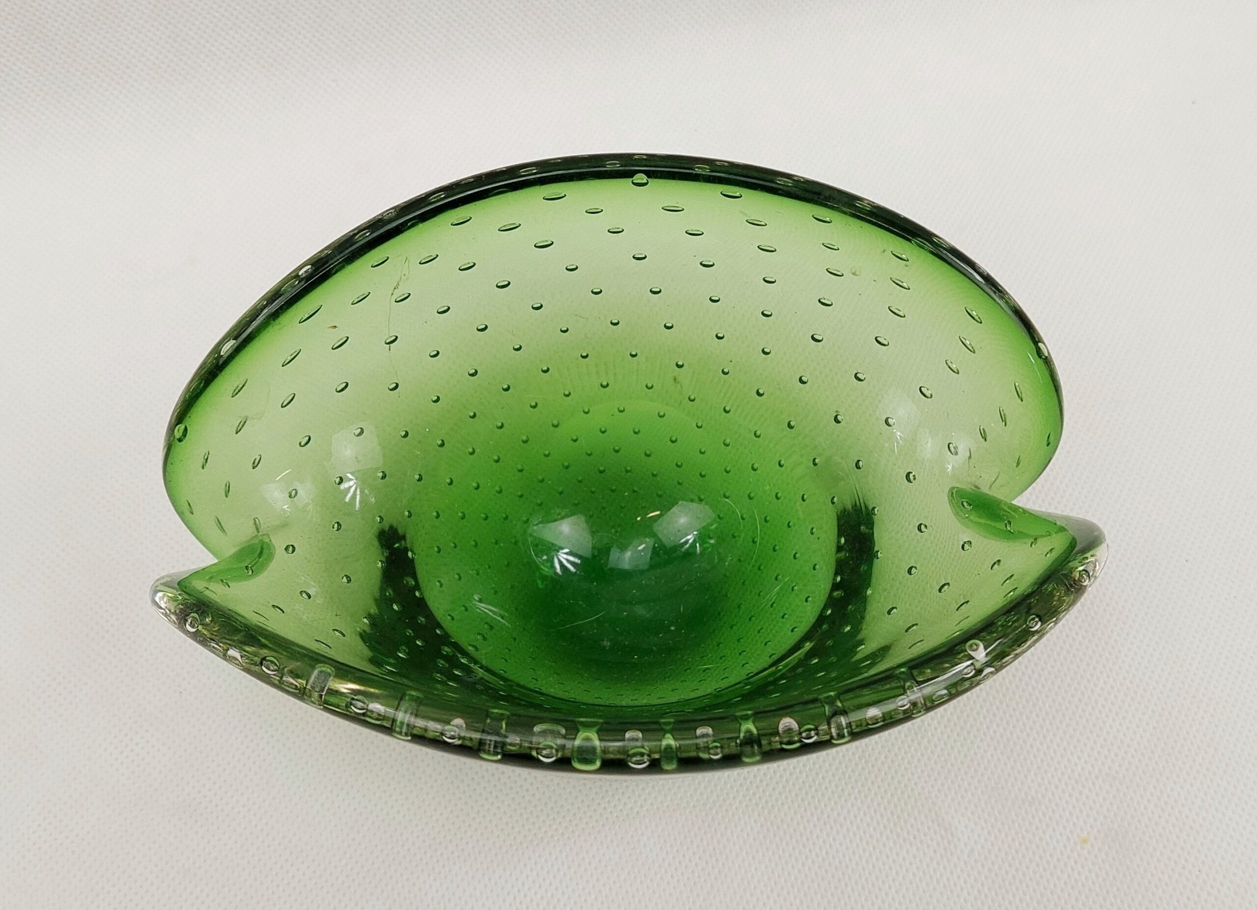 1960s Murano Green Bubble Bowl - Image 6