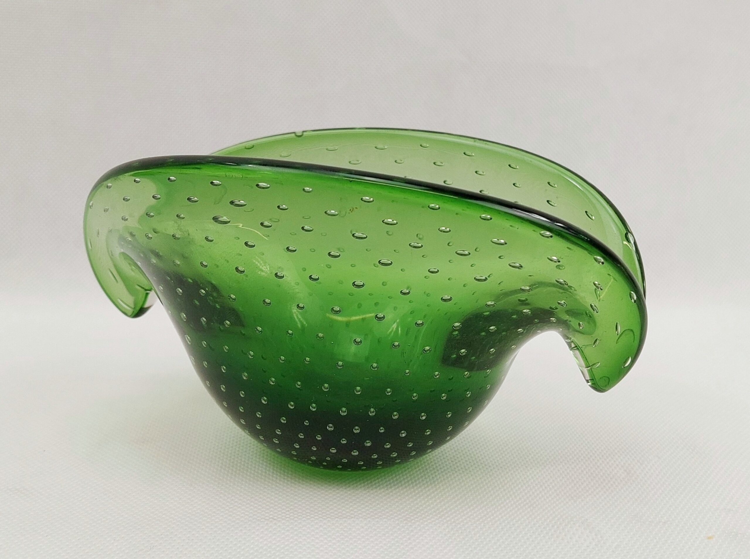 1960s Murano Green Bubble Bowl - Image 5