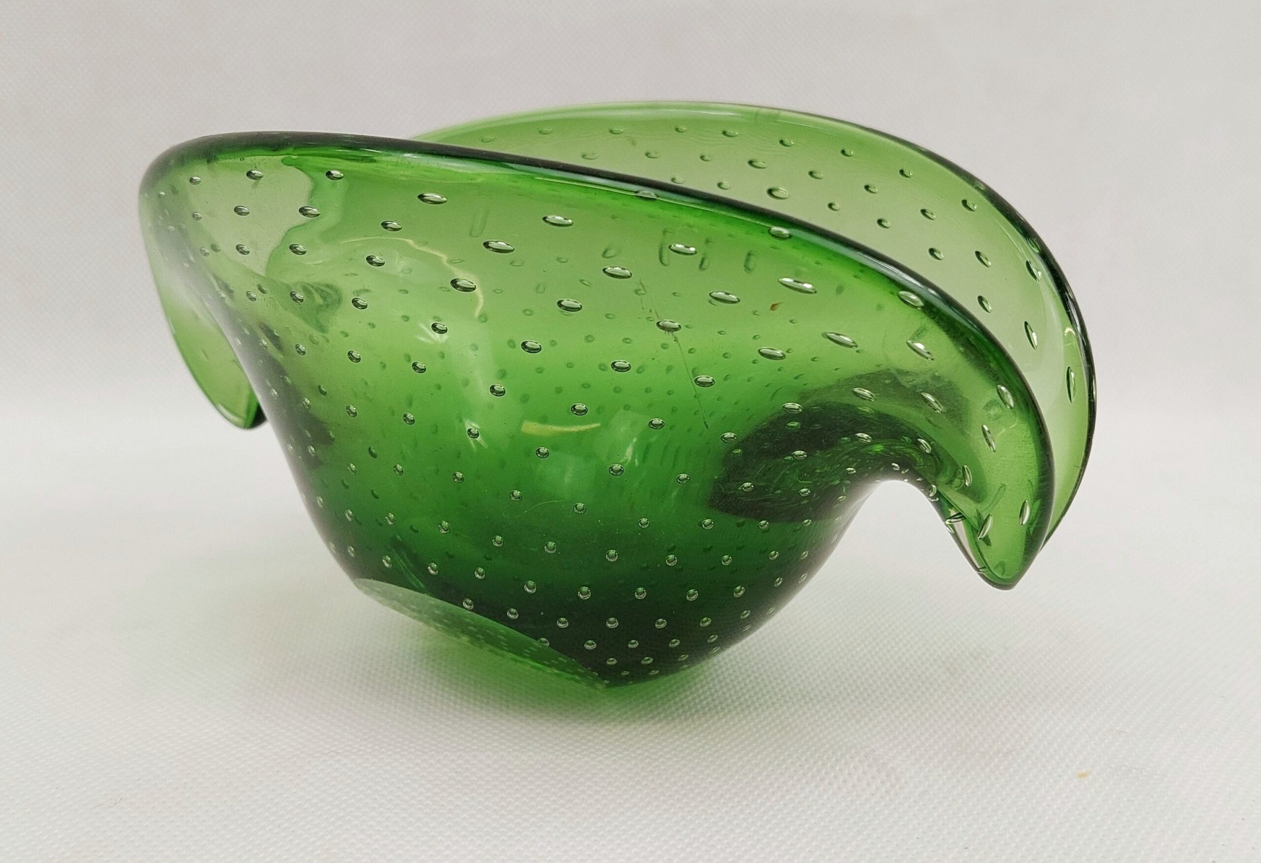 1960s Murano Green Bubble Bowl - Image 3