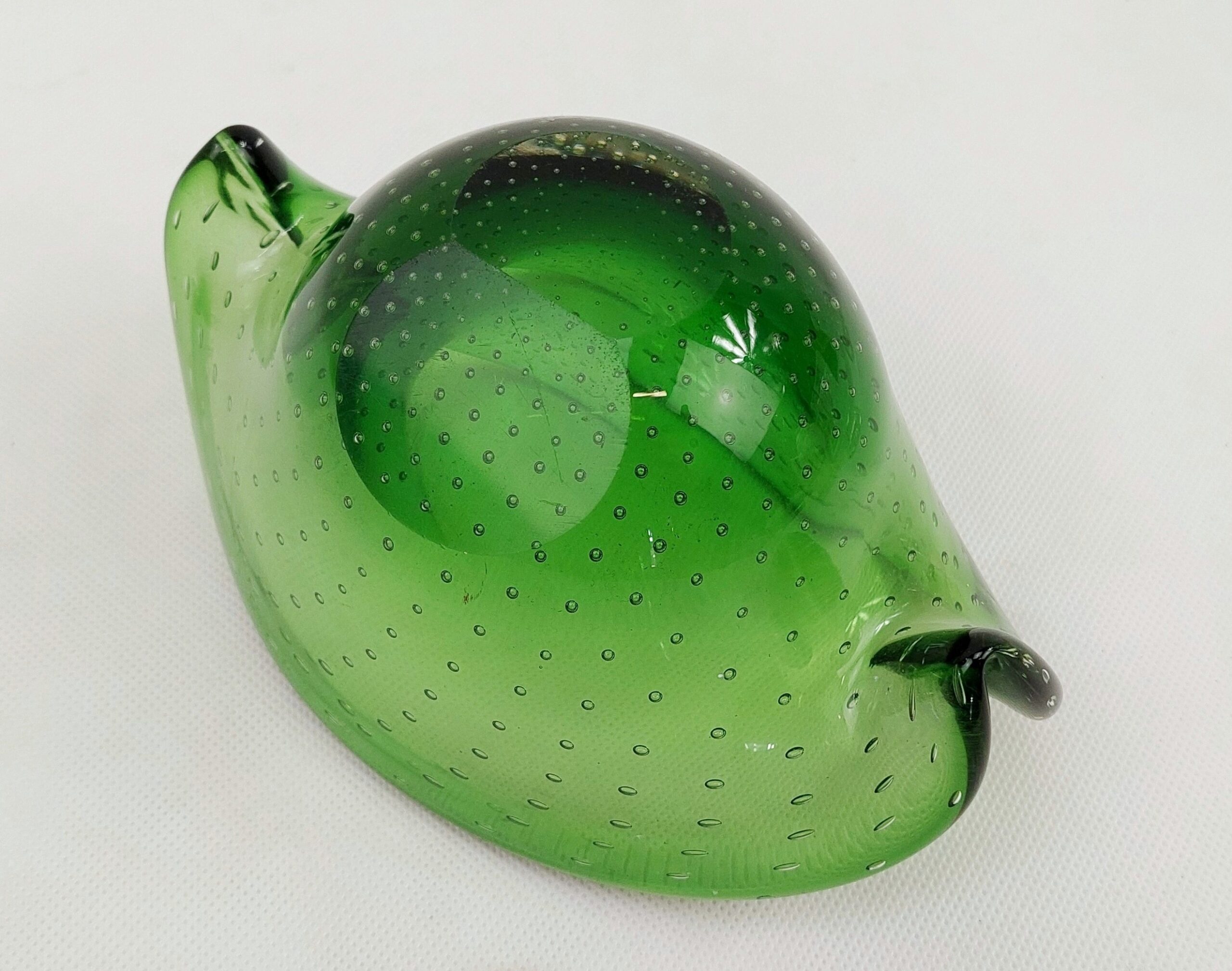 1960s Murano Green Bubble Bowl - Image 7