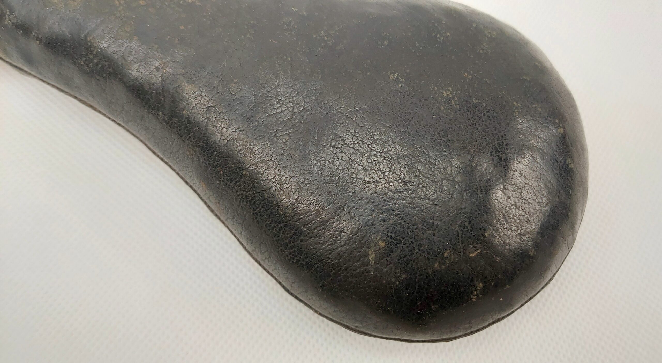 Antique Leather And Steel Powder Horn #3 - Image 4