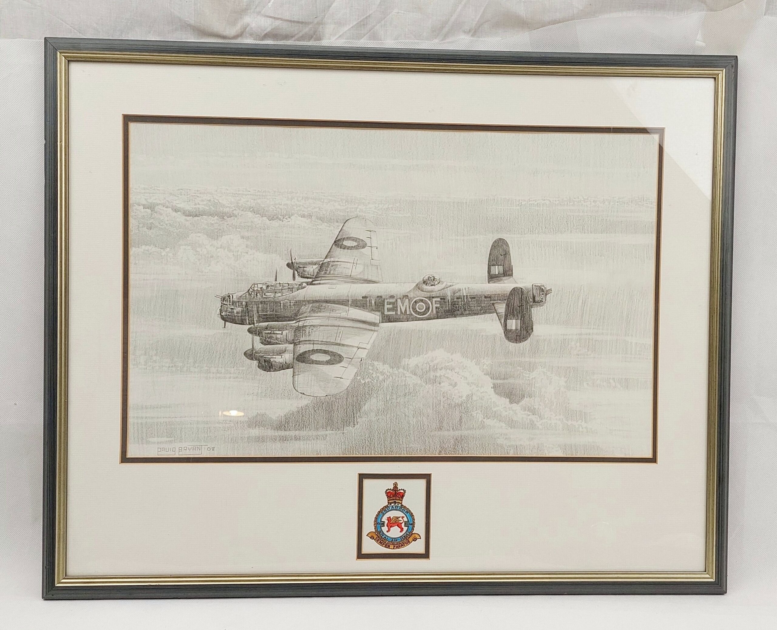 Avro Lancaster Pencil Drawing By David Bryan