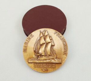 Cased 1956 Brass Marine Francais Medal La Perouse