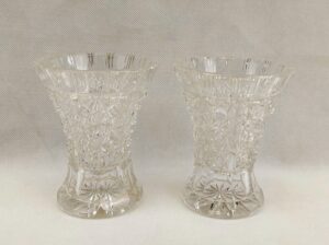 Pair Of Victorian Crystal Cut Glass Vases