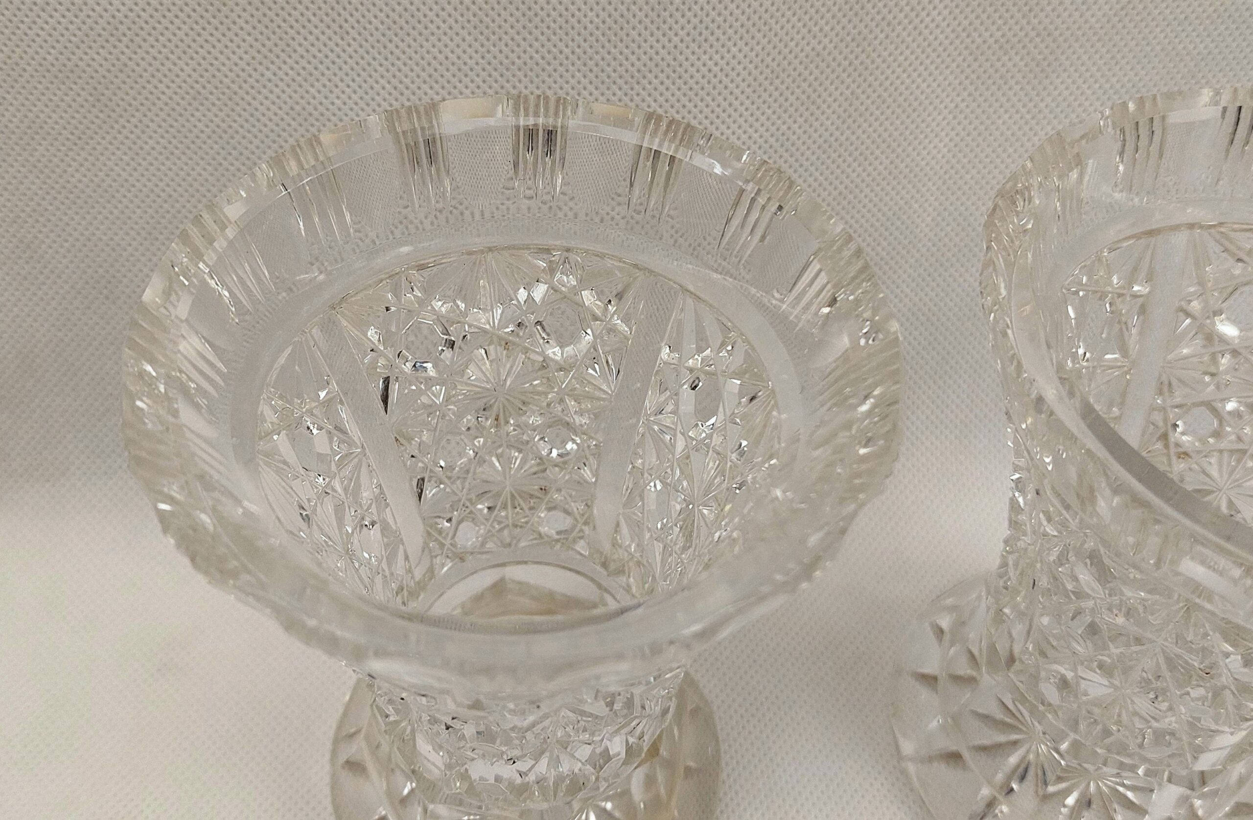 Pair Of Victorian Crystal Cut Glass Vases - Image 6
