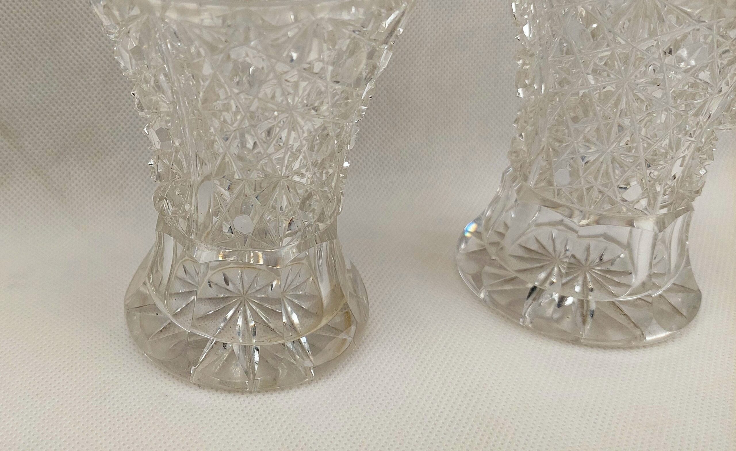 Pair Of Victorian Crystal Cut Glass Vases - Image 4