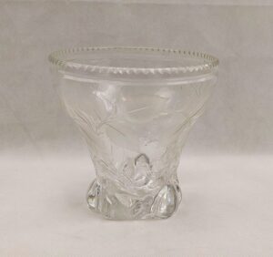 Victorian Elephant Foot Vase Etched, Moulded And Cut Glass Vase