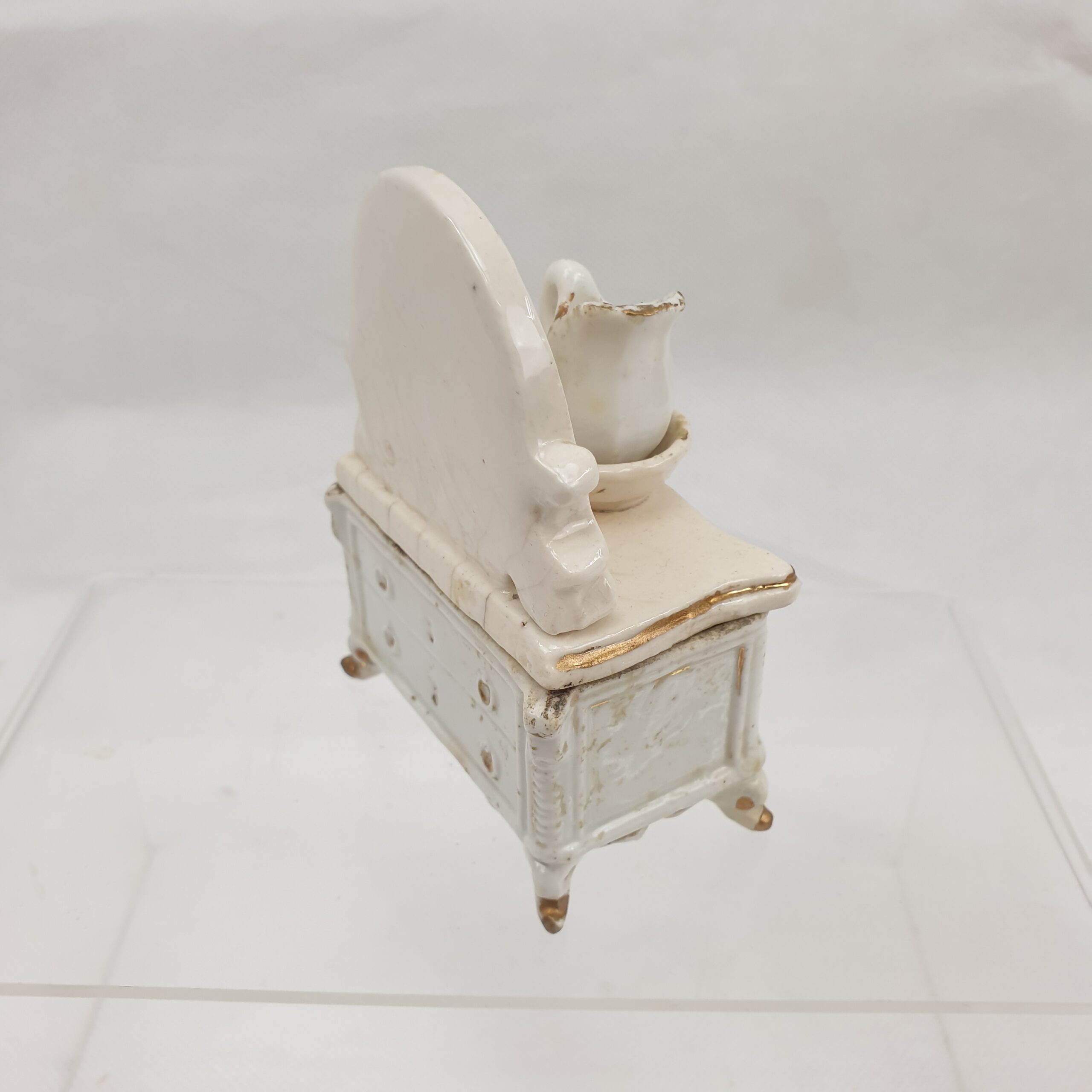 Victorian Staffordshire Trinket Box In The Form Of A Dresser And Jug - Image 5