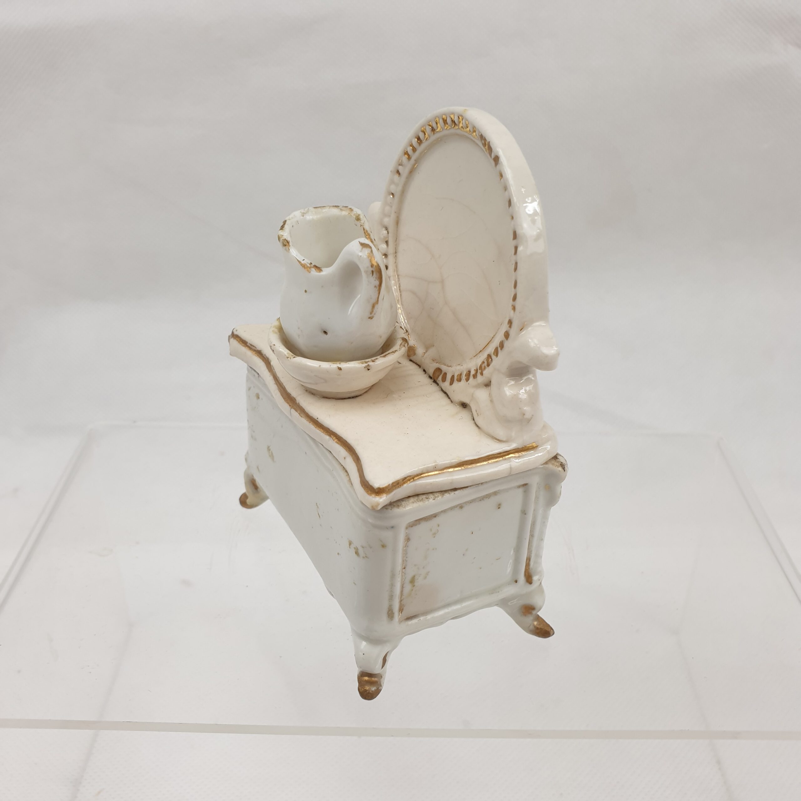 Victorian Staffordshire Trinket Box In The Form Of A Dresser And Jug - Image 3
